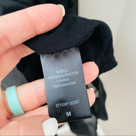 DO+BE Polkadot Long Sleeve Dress Black Sz Medium - Picture 8 of 9